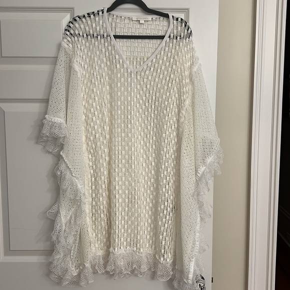 Jonathan Simkhai white mini basketweave coverup caftan. Never worn. Size Medium - Picture 5 of 9